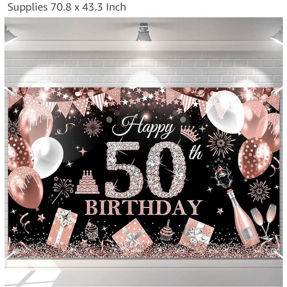 Happy 50th Birthday Party Backdrop